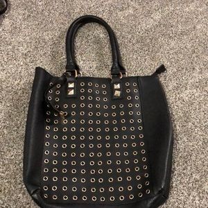Black Tote with gold detail